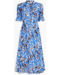 Diane von Furstenberg - Erica Floral-print Cotton-jacquard Midi Dress - Lyst