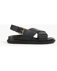 Marni - Fussbett Leather Slingback Sandals - Lyst