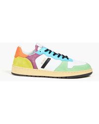 RE/DONE 80s Basketball Suede-trimmed Perforated Color-block Leather Trainers - Blue