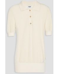 Claudie Pierlot - Pointelle-knit Cotton And Lyocell-blend Polo Shirt - Lyst