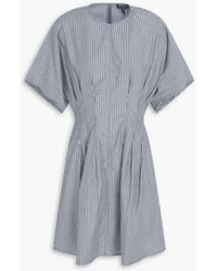 Rag & Bone - Maddie Pleated Striped Cotton-Poplin Mini Dress - Lyst