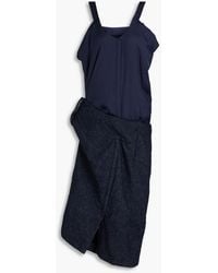 Maison Margiela - Twill-paneled Wool And Cotton-blend Midi Dress - Lyst