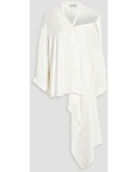 Palmer//Harding - Renewal One-shoulder Draped Satin-crepe Shirt - Lyst