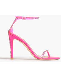 Stuart Weitzman - Pvc-trimmed Embellished Leather Sandals - Lyst