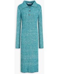 Acne Studios - Ribbed Mélange Wool-blend Midi Dress - Lyst