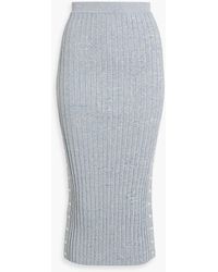 Jonathan Simkhai - Ashton Mélange Ribbed-knit Midi Pencil Skirt - Lyst