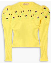 Cormio - Oma Embroidered Ribbed Wool Sweater - Lyst