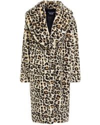 Boutique Moschino Leopard-print Faux Fur Coat - Black