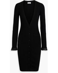 RED Valentino - Point D'esprit-trimmed Ribbed Wool Cardigan - Lyst