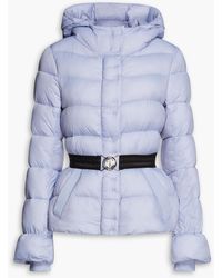 Maje - Quilted Belted Shell Hooded Jacket - Lyst