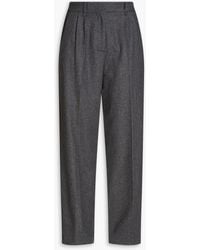 Maje - Mélange Wool-blend Felt Straight-leg Pants - Lyst