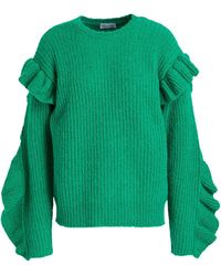 RED Valentino - Ruffled Ribbed-knit Sweater - Lyst