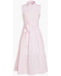 10 Crosby Derek Lam - Florence Tiered Cotton-poplin Midi Dress - Lyst
