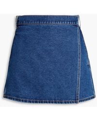 Veronica Beard - Colin Skirt-effect Denim Shorts - Lyst
