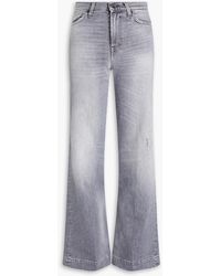 7 For All Mankind - Modern Dojo Distressed Faded Mid-rise Flared Jeans - Lyst