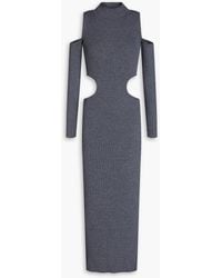 Matériel - Cold-shoulder Cutout Ribbed-knit Maxi Dress - Lyst