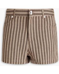 A.P.C. - Striped Cotton And Linen-blend Jacquard Shorts - Lyst