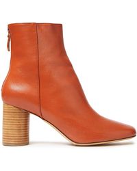 Sandro Leather Ankle Boots Brick - Multicolour