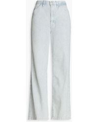 FRAME - Le baggy Palazzo Striped High-rise Wide-leg Jeans - Lyst