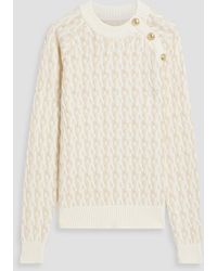 10 Crosby Derek Lam - Button-embellished Cable-knit Cotton-blend Sweater - Lyst