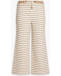 Zimmermann - Cropped Striped Cotton-blend Canvas Straight-leg Pants - Lyst