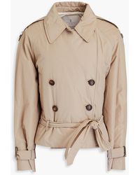 Brunello Cucinelli - Double-breasted Bead-embellished Shell Jacket - Lyst