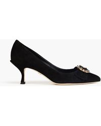 Dolce & Gabbana - Buckle-embellished Suede Pumps - Lyst