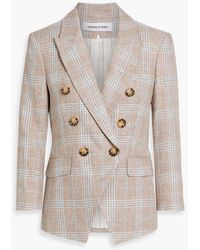 Veronica Beard - Empire Double-Breasted Prince Of Wales Checked Linen Blazer - Lyst
