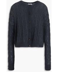 Brunello Cucinelli - Cable-Knit Mohair-Blend Cardigan - Lyst
