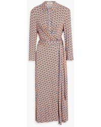 Diane von Furstenberg - Sana Printed Stretch-jersey Midi Wrap Dress - Lyst