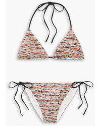 Missoni - Mare Metallic Striped Crochet-knit Halterneck Triangle Bikini - Lyst