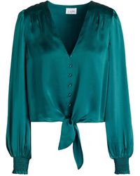 Cami NYC Ryleigh Knotted Silk-satin Blouse - Blue