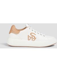 Stuart Weitzman - Sw Pro Two-tone Leather Sneakers - Lyst