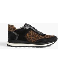 Veronica Beard - Hartley Leopard-print Suede And Textured-leather Sneakers - Lyst