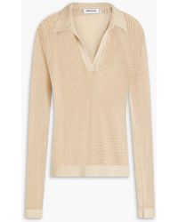 Anna Quan - Open-knit Cotton And Hemp-blend Polo Sweater - Lyst