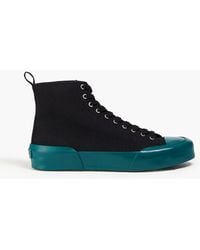 Jil Sander - Two-tone Canvas High-top Sneakers - Lyst