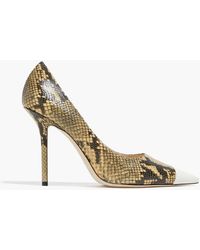 Jimmy Choo - Leather-paneled Snake-effect Leather Pumps - Lyst