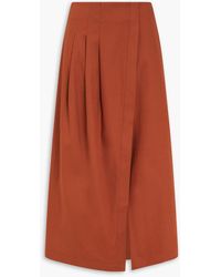 Mother Of Pearl - Wrap-effect Pleated -blendtm Midi Skirt - Lyst