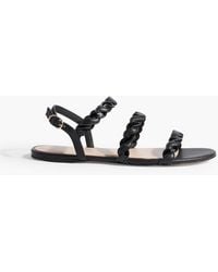 Stuart Weitzman - Twistie Smooth And Patent-leather Slingback Sandals - Lyst