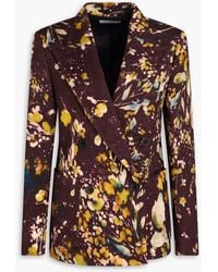 Dries Van Noten - Double-Breasted Floral-Print Cloqué Blazer - Lyst
