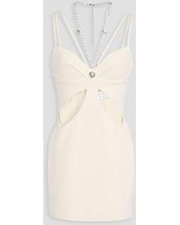Area - Crystal-embellished Cutout Jersey Mini Dress - Lyst