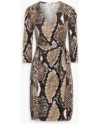 Diane von Furstenberg - Julian Snake-Print Silk-Jersey Wrap Dress - Lyst