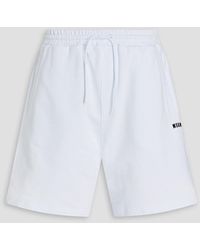 MSGM - Shorts aus baumwollfrottee mit print - Lyst