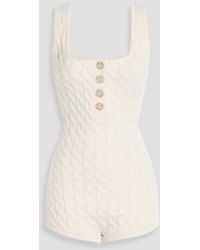 FRAME - Playsuit aus wolle mit zopfstrickmuster - Lyst
