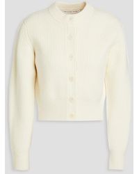 T By Alexander Wang - Cropped Ribbed Wool-blend Cardigan - Lyst