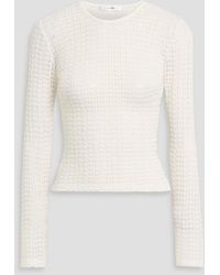 FRAME - The Popcorn Textured Stretch Cotton-Blend Mesh Top - Lyst