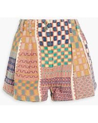 Ulla Johnson - Freda shorts aus baumwolle mit stickereien und falten - Lyst