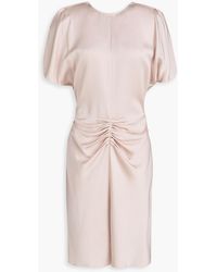 Victoria Beckham - Ruched Satin-Crepe Mini Dress - Lyst