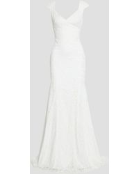 THEIA - Open-back Draped Lace Bridal Gown - Lyst