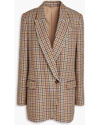 Brunello Cucinelli - Checked Linen And Silk-blend Tweed Blazer - Lyst